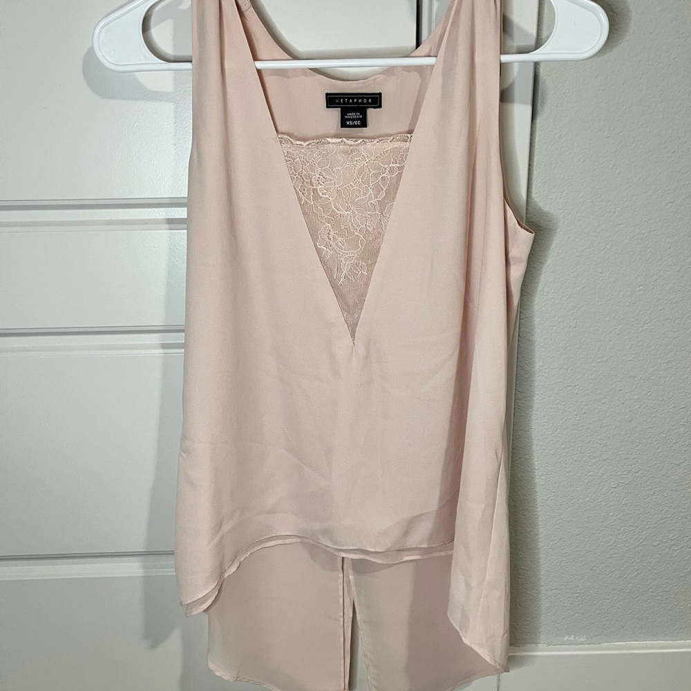 Metaphor Light pink tank top silky blouse